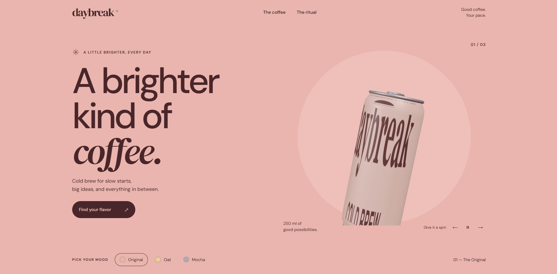 DAYBREAK.COFFEE website preview